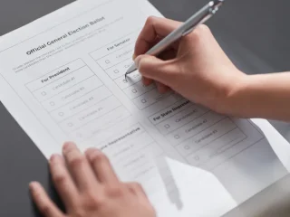 person checking boxes on a printed intake checklist